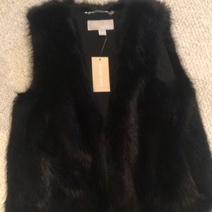 Michael Kors Black Faux Fur Vest